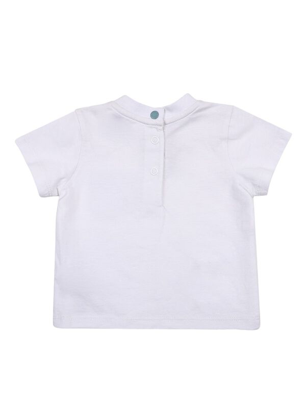 Boys White & Medium Light Blue T-Shirt with Short Pants image number 1